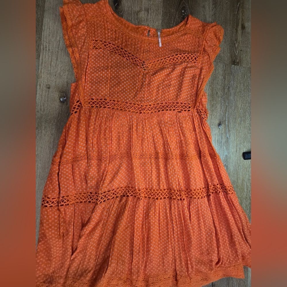 Free People Orange Sleeveless Sundress Mini - Picture 6 of 7